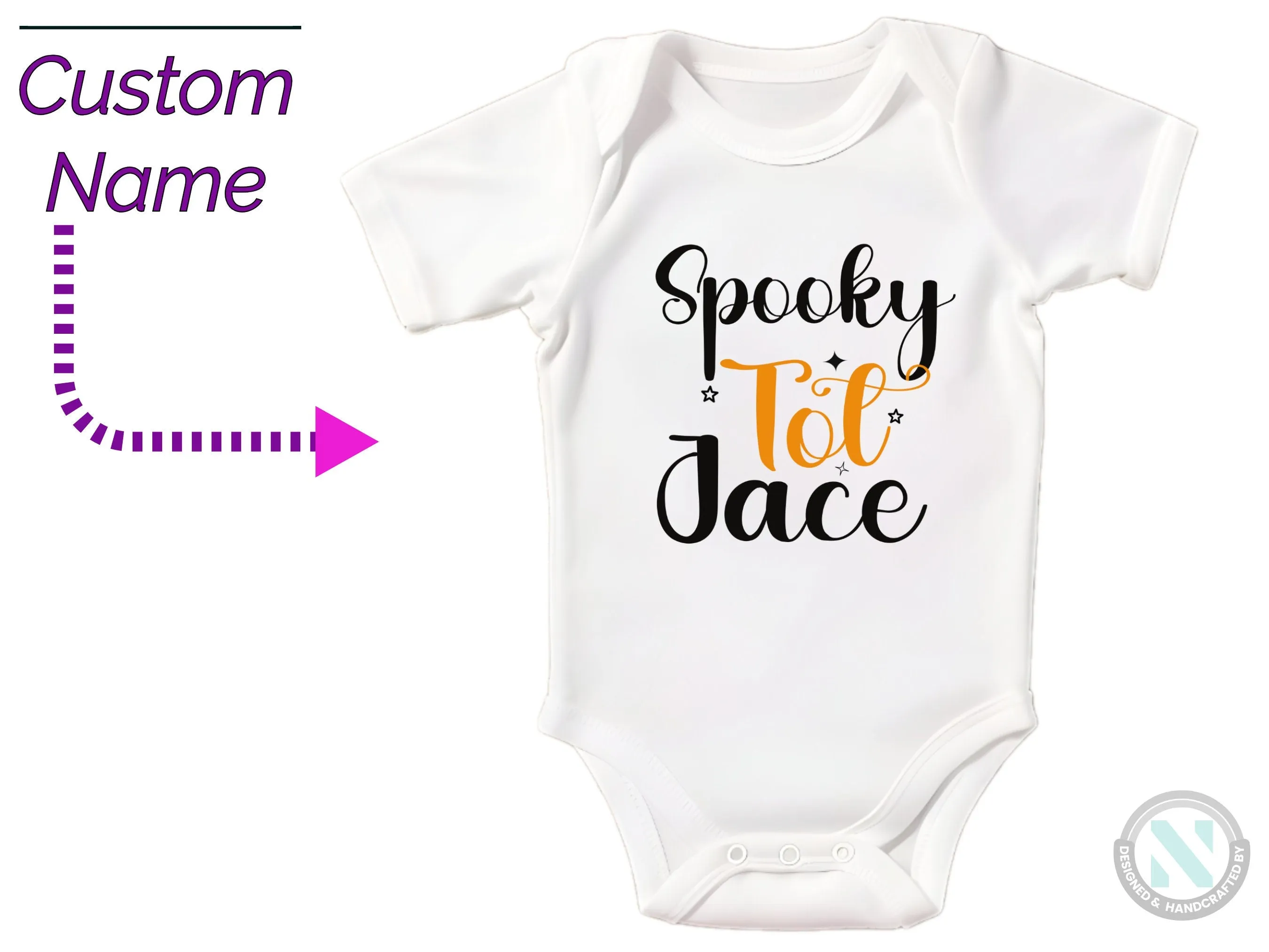 Custom Halloween Baby Grow Gift for Boys with “Spooky Tot” Baby Vest
