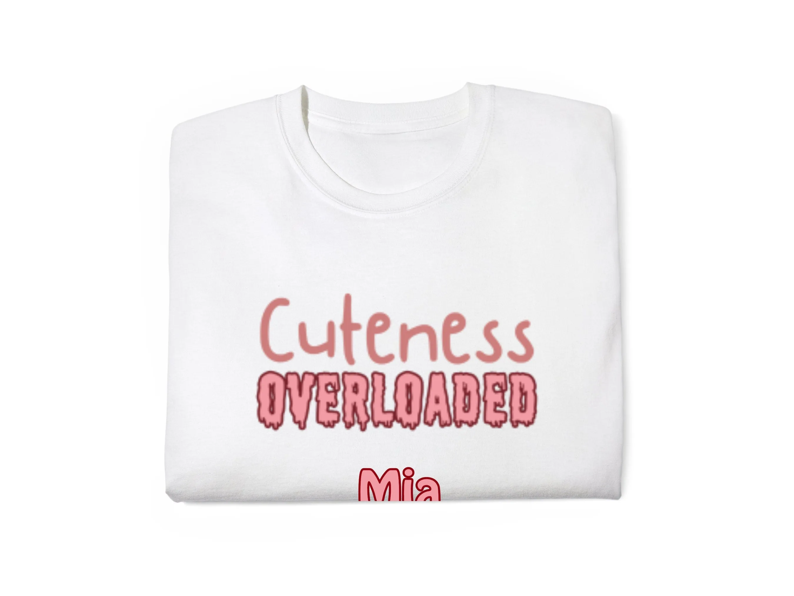 Custom Name Baby Girl's Bodysuit With Text Cuteness Overloaded