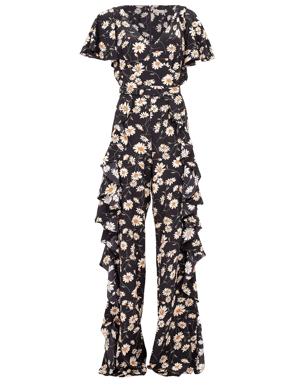 Daisy Crepe De Chine Ruffled Jumpsuit