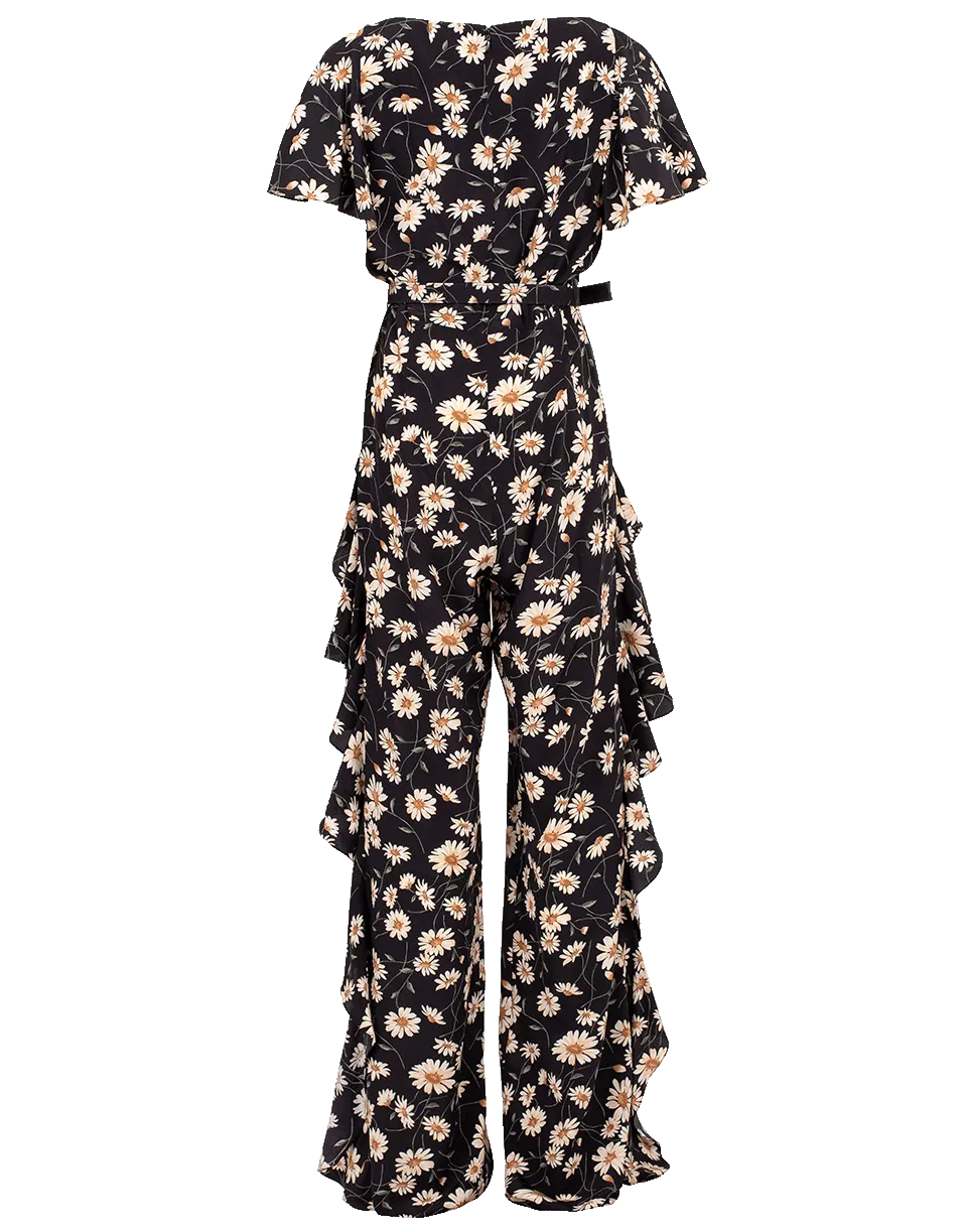 Daisy Crepe De Chine Ruffled Jumpsuit