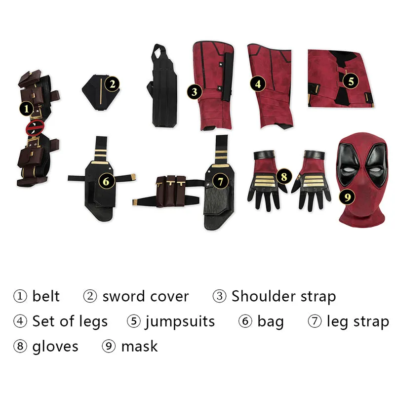 Deadpool 3 Cosplay Costume Deadpool Wade Wilson Leather Suit Deluxe Version