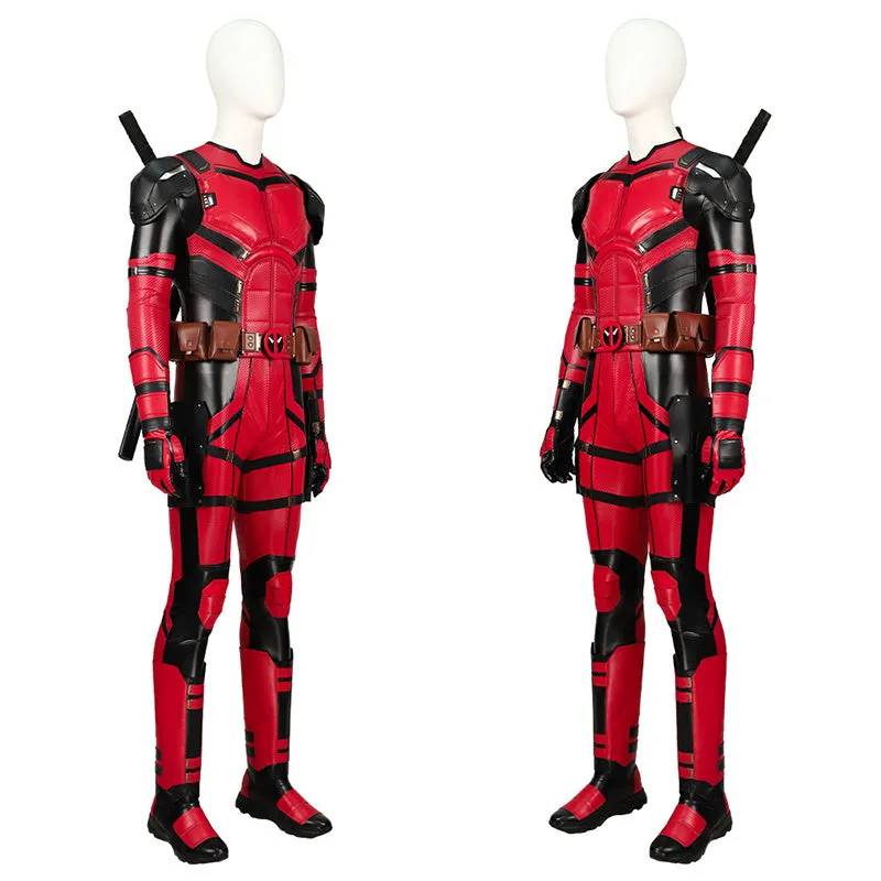 Deadpool 3 Cosplay Costume Superhero Deadpool Wade Wilson Red Suit Halloween Full Set