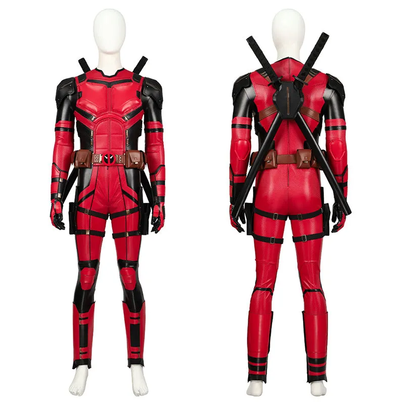 Deadpool 3 Cosplay Costume Superhero Deadpool Wade Wilson Red Suit Halloween Full Set