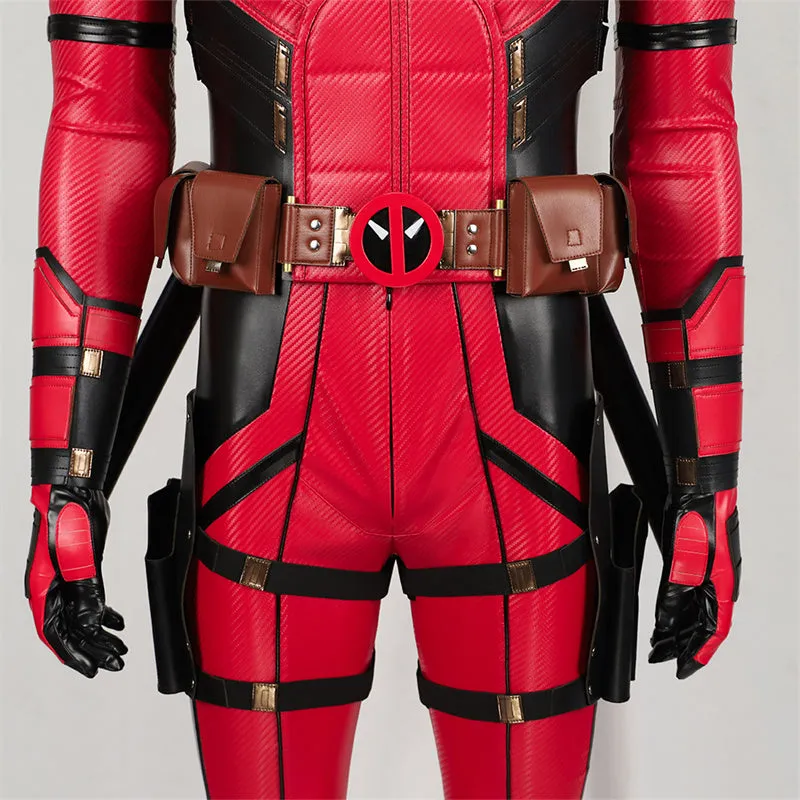 Deadpool 3 Cosplay Costume Superhero Deadpool Wade Wilson Red Suit Halloween Full Set