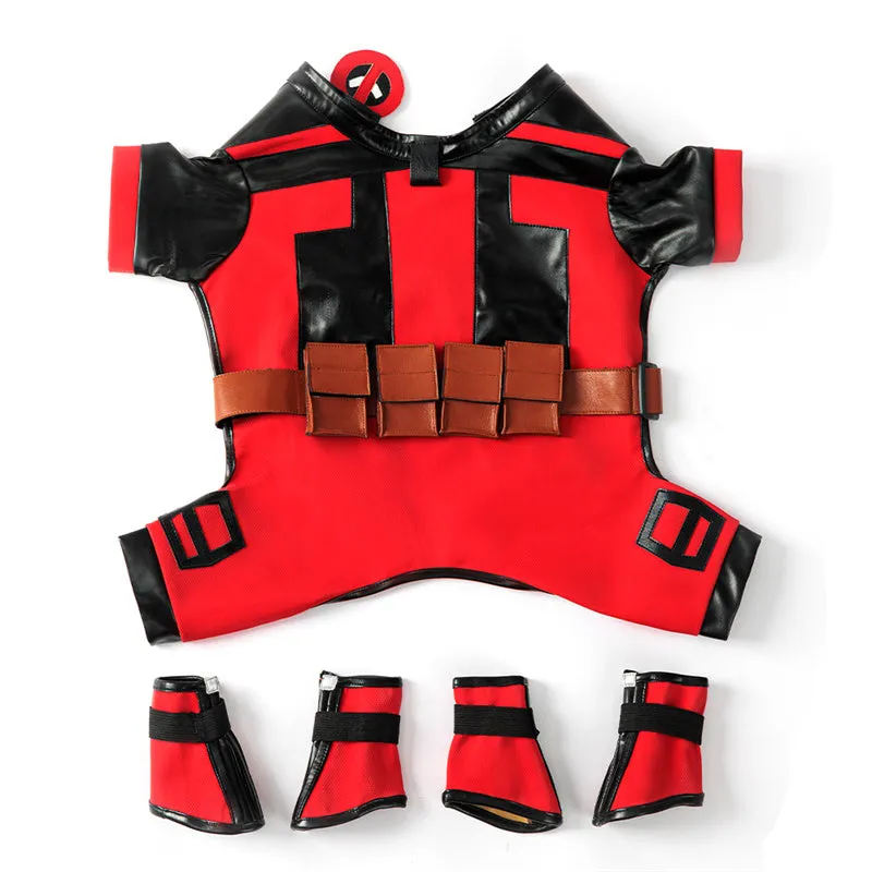 Deadpool 3 Dog Cosplay Costume Dogpool Puppy Suit Halloween Pet Dog Outfit