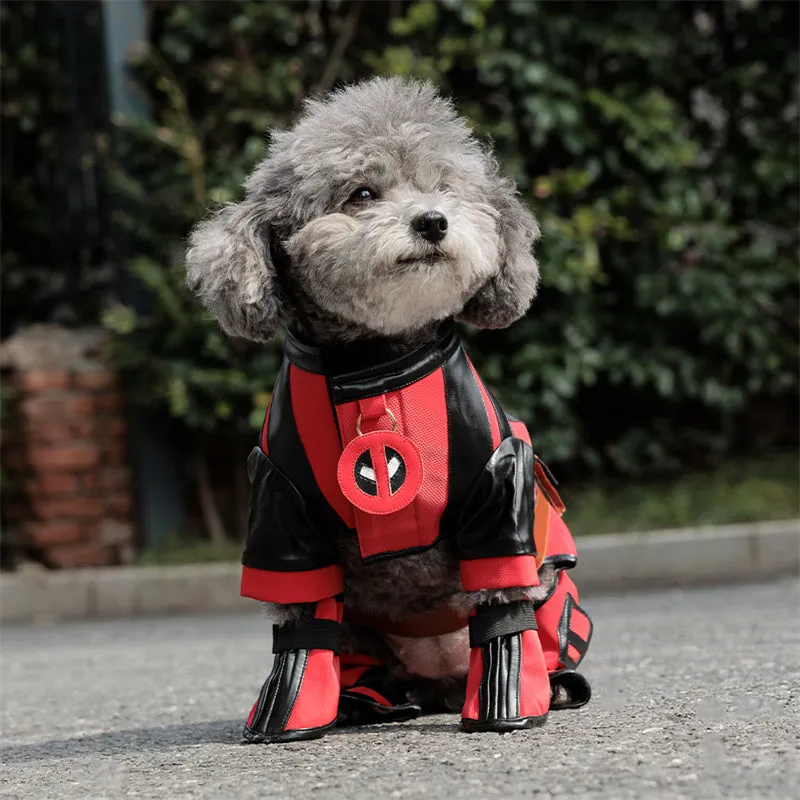 Deadpool 3 Dog Cosplay Costume Dogpool Puppy Suit Halloween Pet Dog Outfit