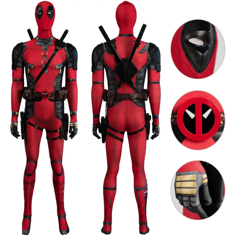 Deadpool Bodysuit Deadpool 3 Wade Wilson HD Print Cosplay Suit with Headwear