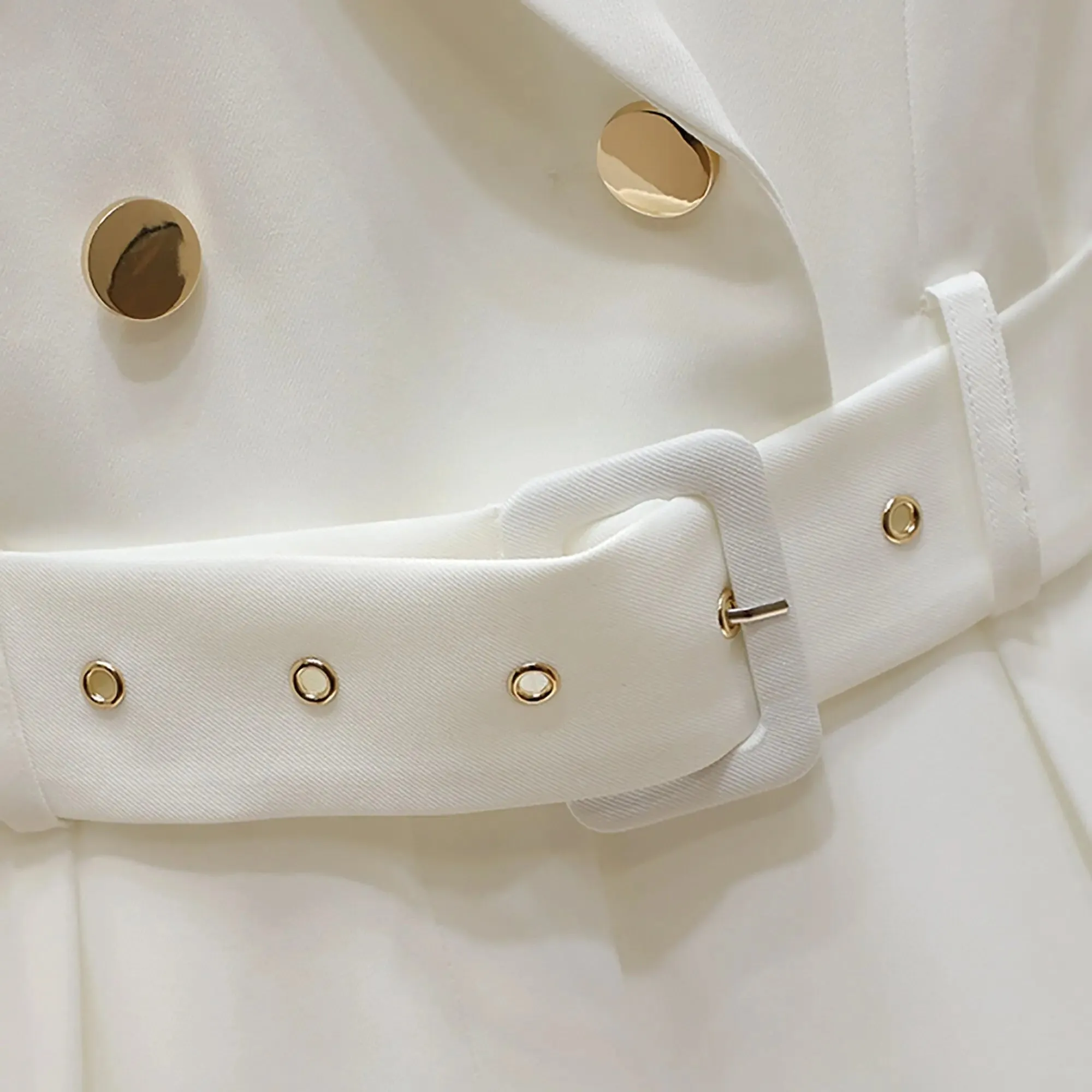 Double Breasted Belted Slim Jumpsuit