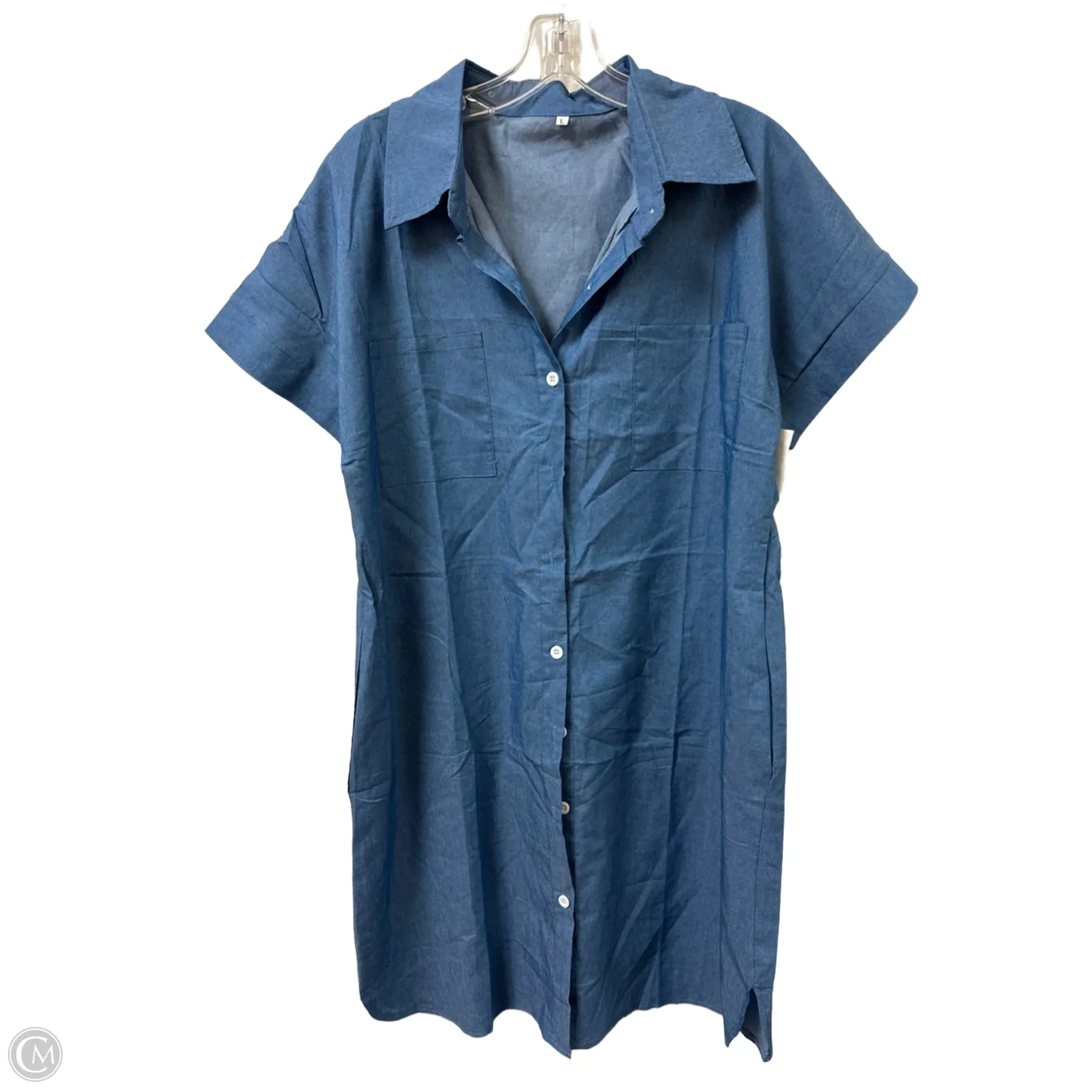 Dress Casual Midi By Clothes Mentor In Blue Denim, Size: L
