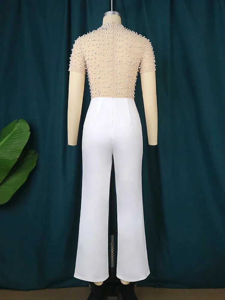 Elegant Plus Size Beaded Jumpsuit - A Luxurious Look