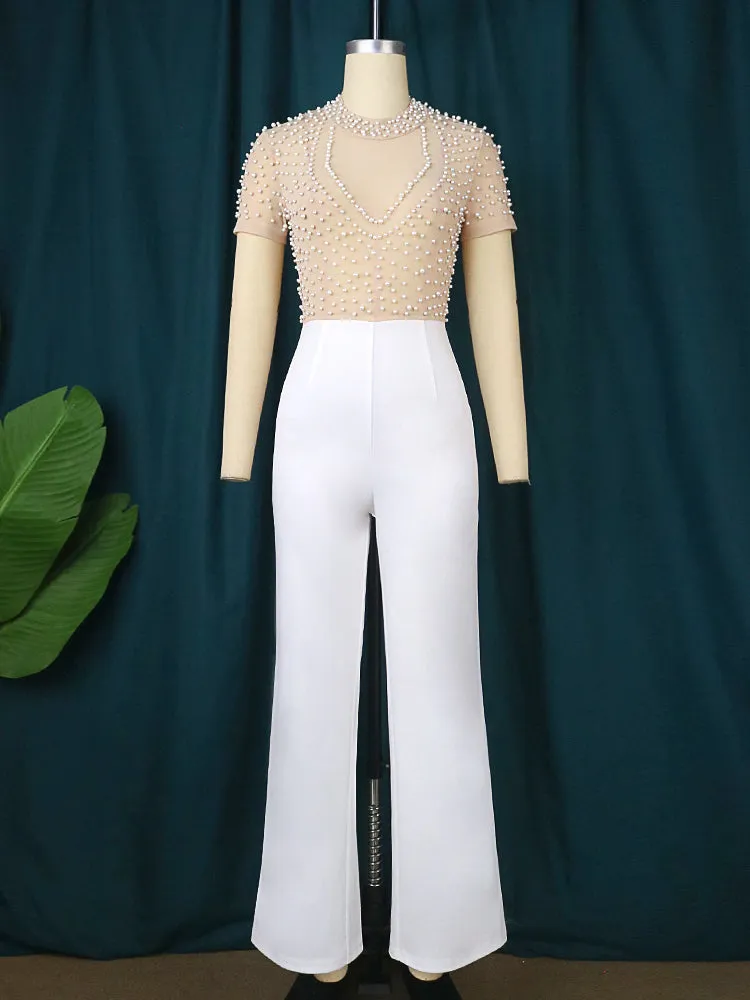 Elegant Plus Size Beaded Jumpsuit - A Luxurious Look