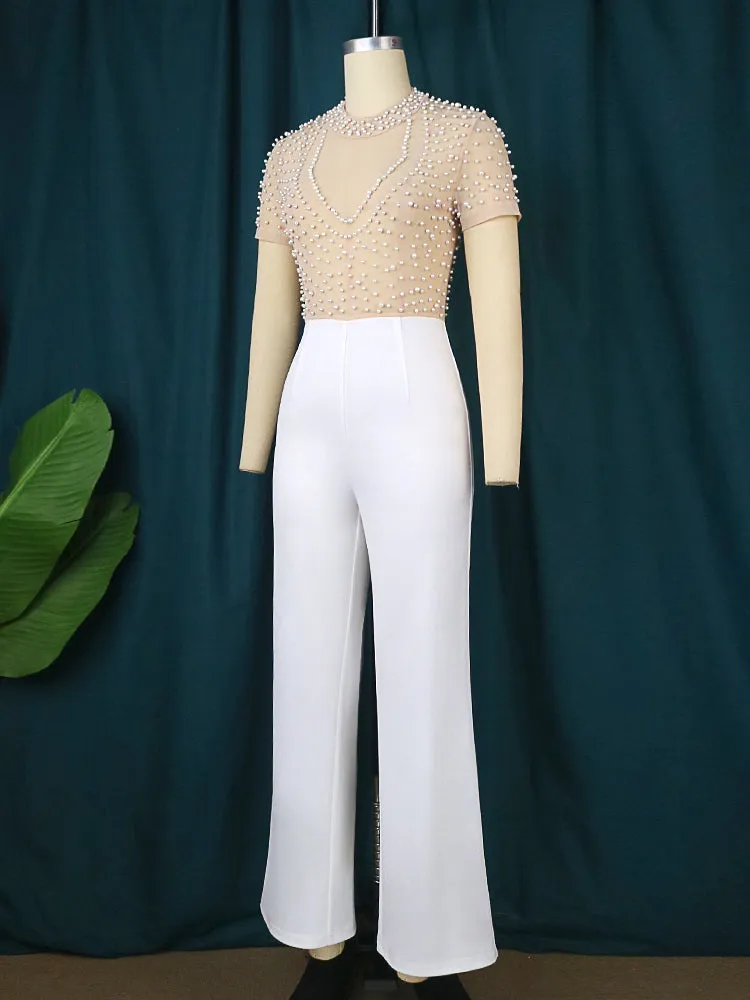 Elegant Plus Size Beaded Jumpsuit - A Luxurious Look