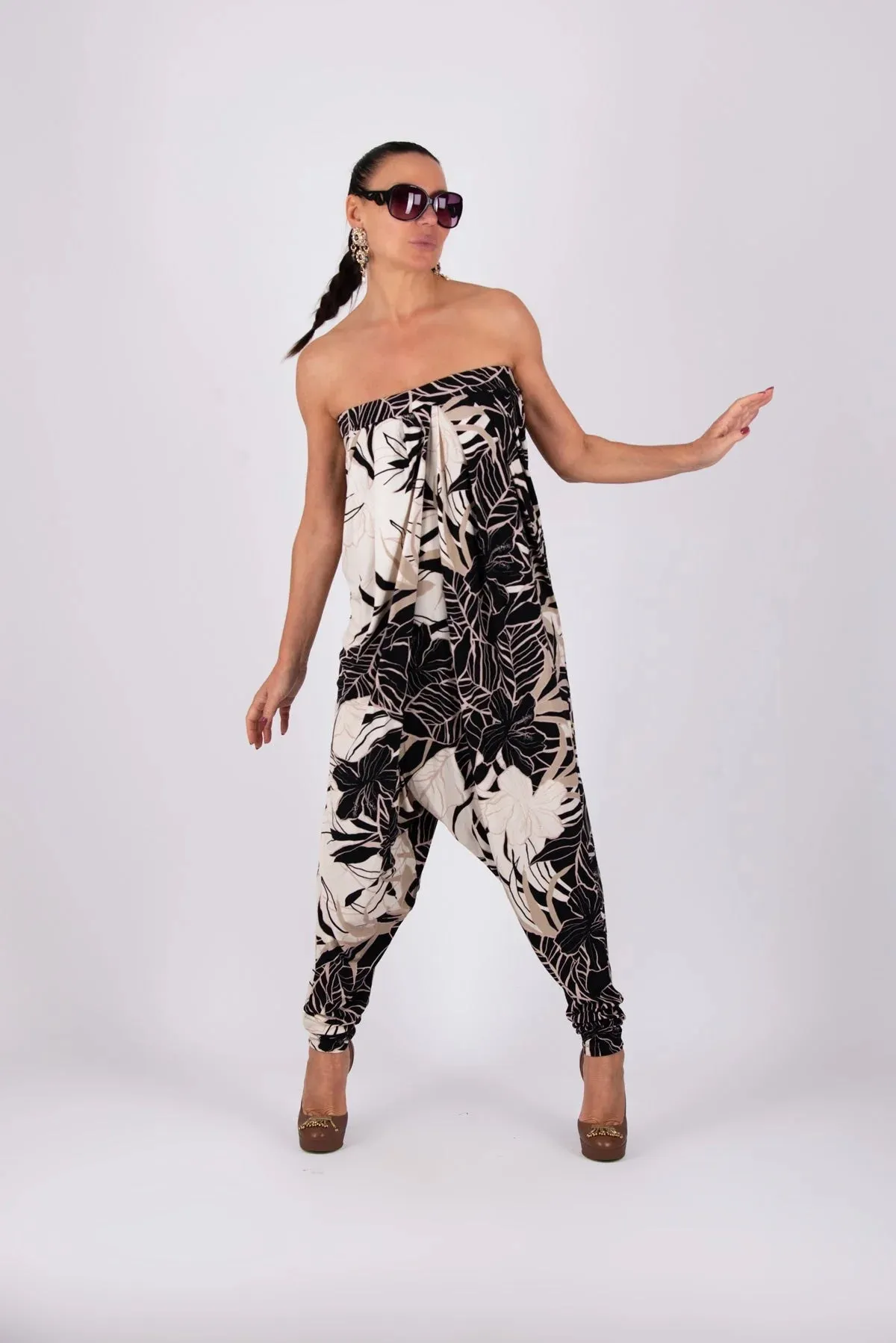 ELIF Off Shoulder Floral Jumpsuit