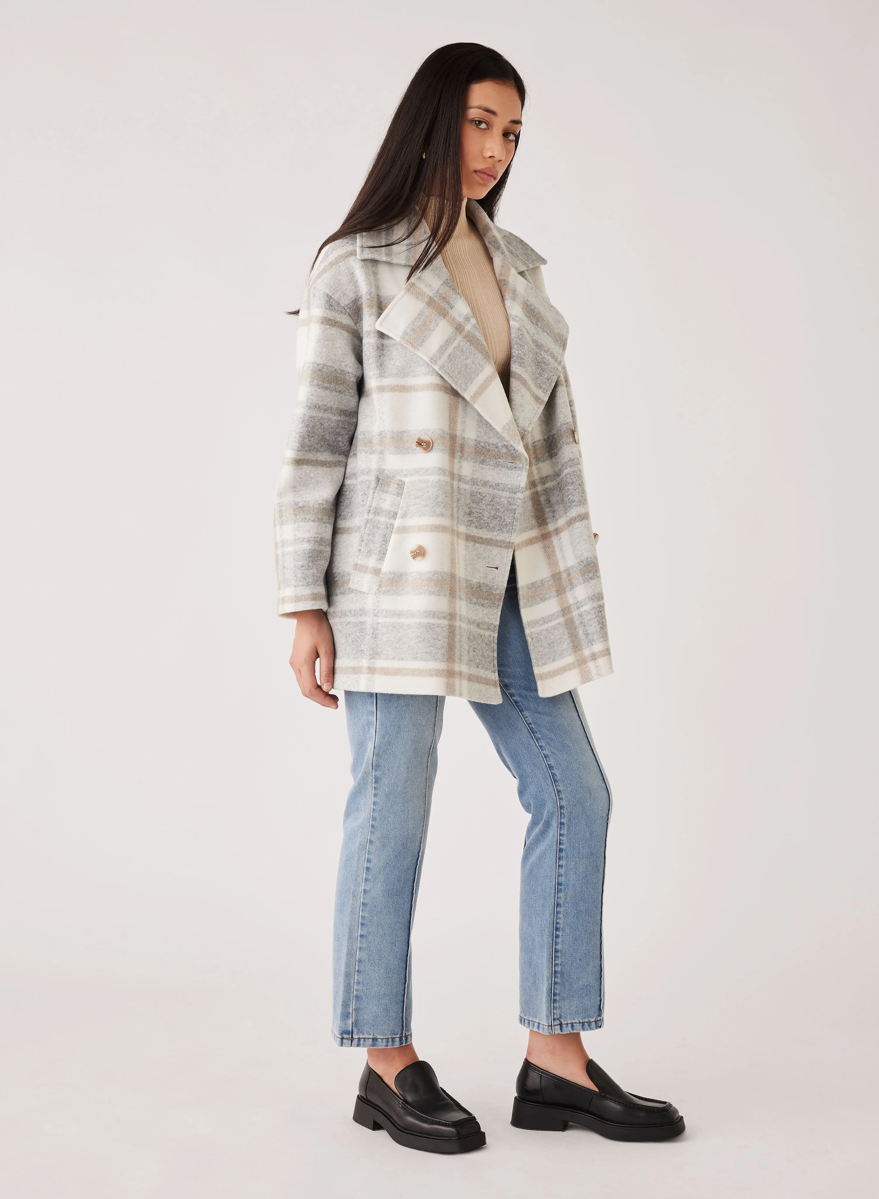 Esmaee' Lincoln Coat - Grey Check