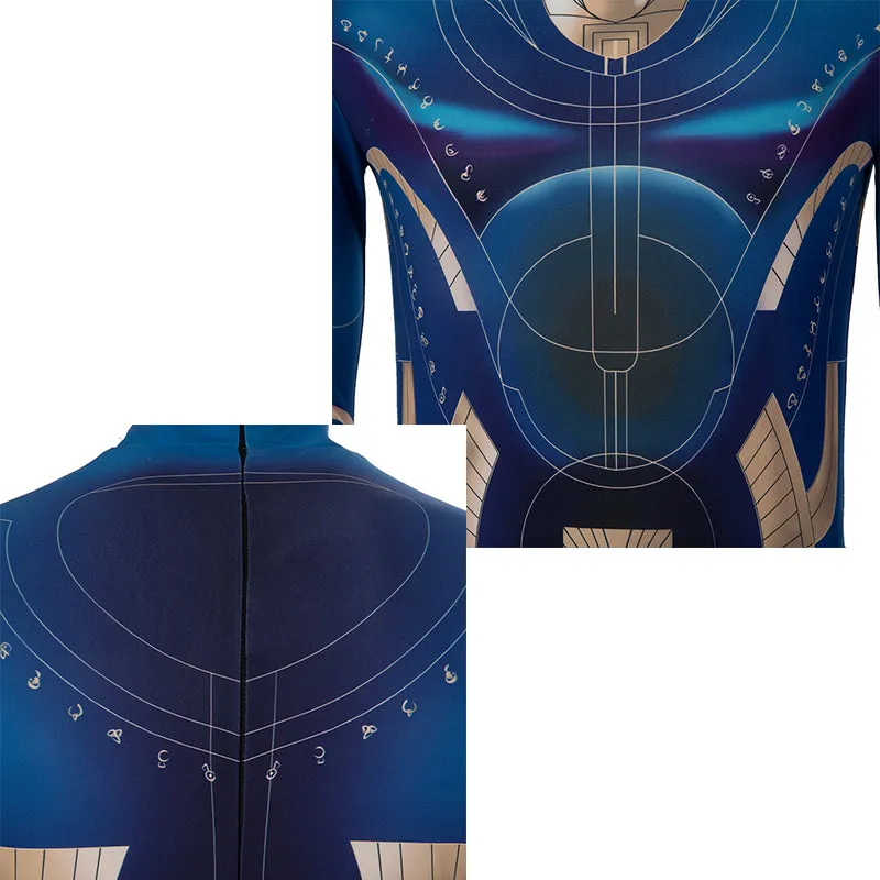 Eternals Ikaris Cosplay Costume Blue Jumpsuit Halloween Superhero Bodysuit