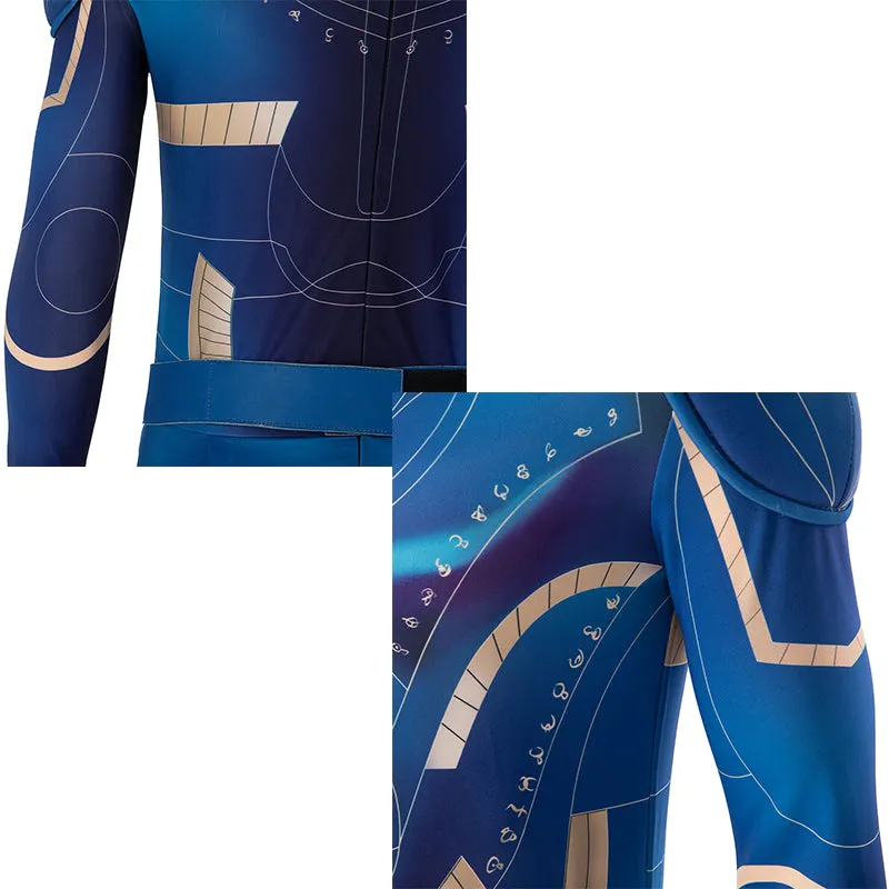 Eternals Ikaris Cosplay Costume Blue Jumpsuit Halloween Superhero Bodysuit