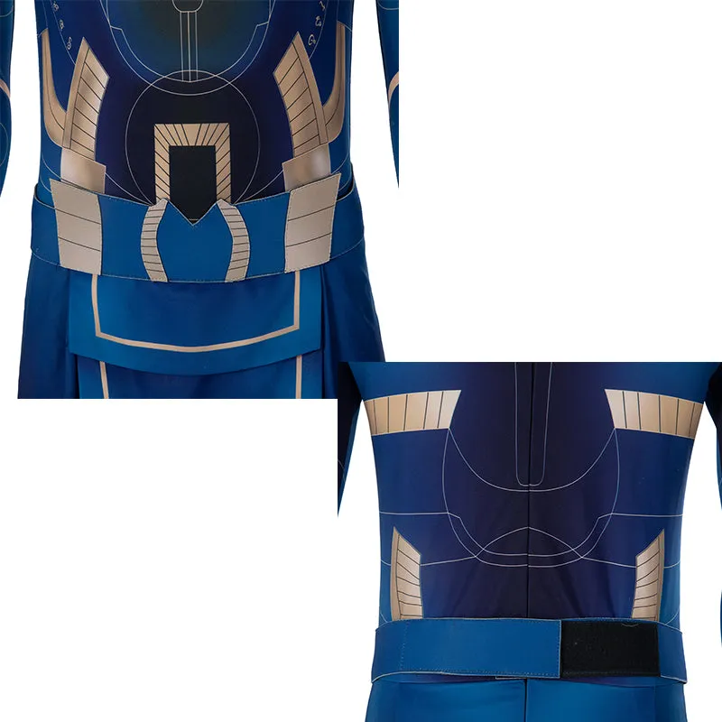 Eternals Ikaris Cosplay Costume Blue Jumpsuit Halloween Superhero Bodysuit