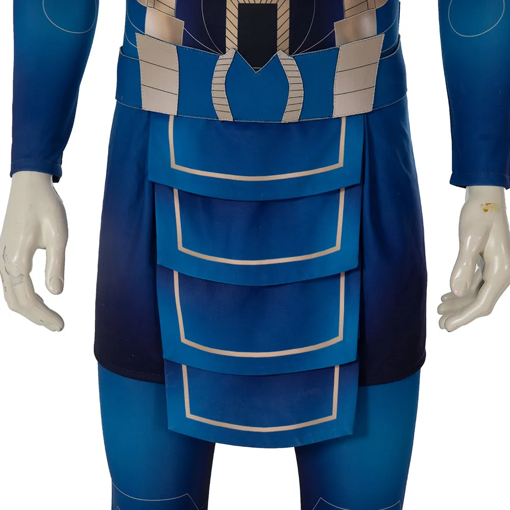 Eternals Ikaris Cosplay Costume Blue Jumpsuit Halloween Superhero Bodysuit
