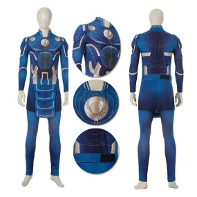 Eternals Ikaris Cosplay Costume Blue Jumpsuit Halloween Superhero Bodysuit