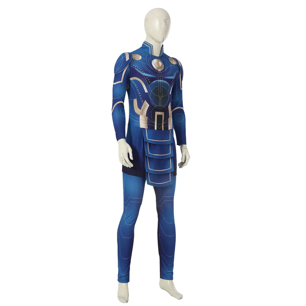 Eternals Ikaris Cosplay Costume Blue Jumpsuit Halloween Superhero Bodysuit