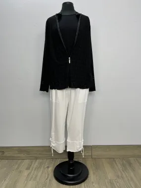 Eyelet Zipper Top Black