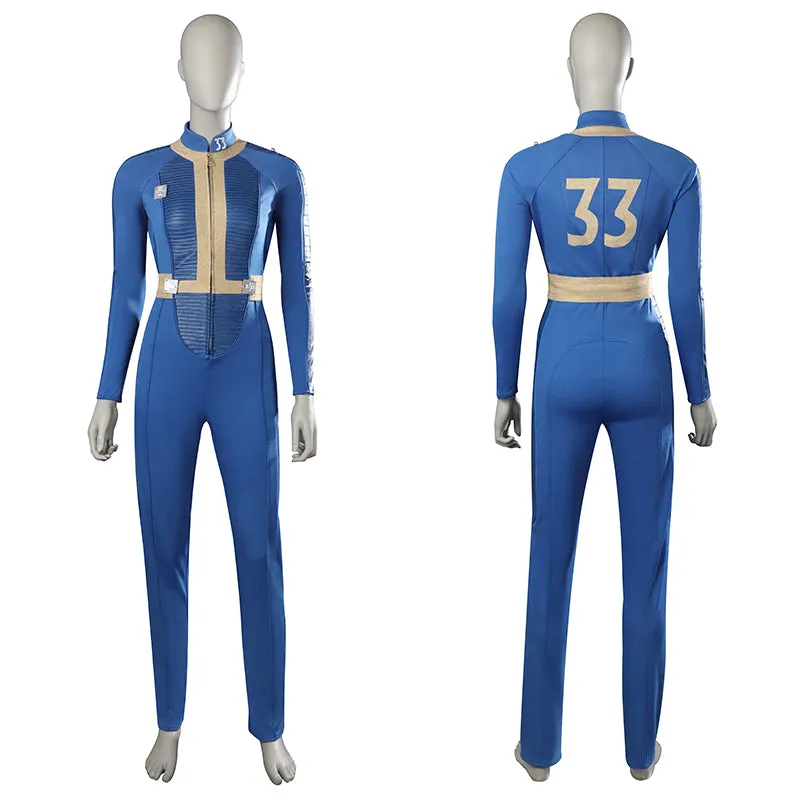 Fallout Lucy Cosplay Vault 33 Jumpsuit Female Fallout Blue Uniform Halloween Party Suit