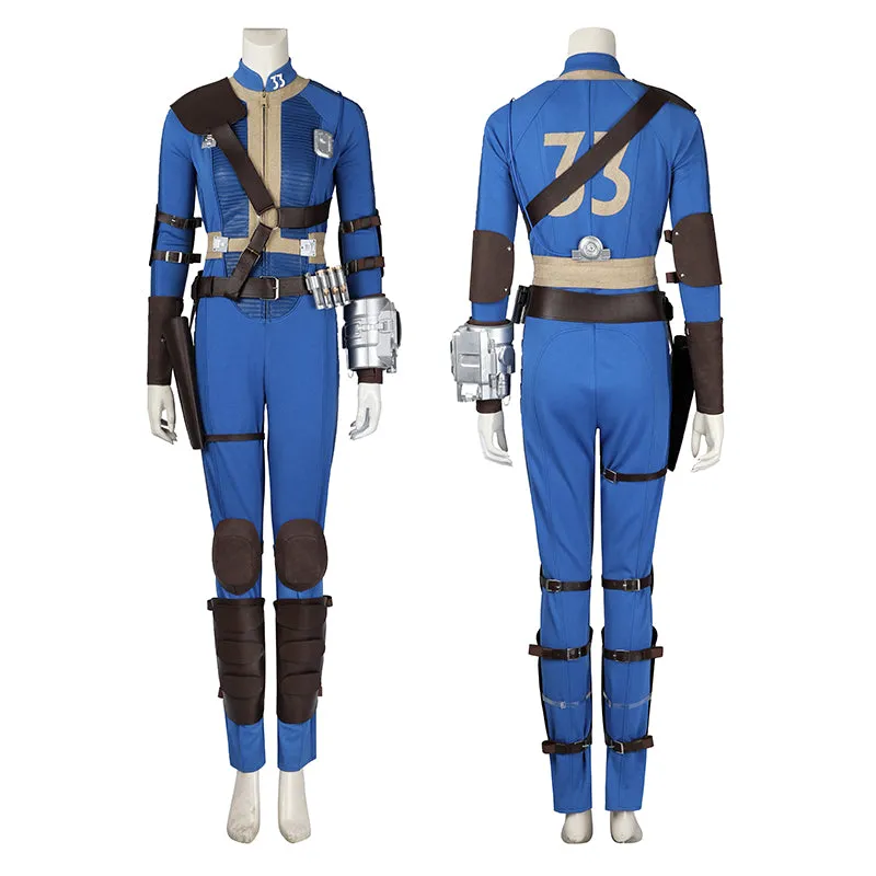 Fallout Lucy Cosplay Vault 33 Jumpsuit Female Fallout Blue Uniform Halloween Party Suit