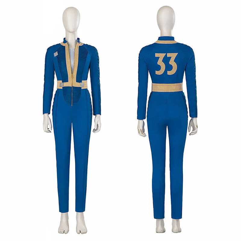 Fallout Lucy Cosplay Vault 33 Suit Fallout Vault Dweller Costume Halloween Party Suit