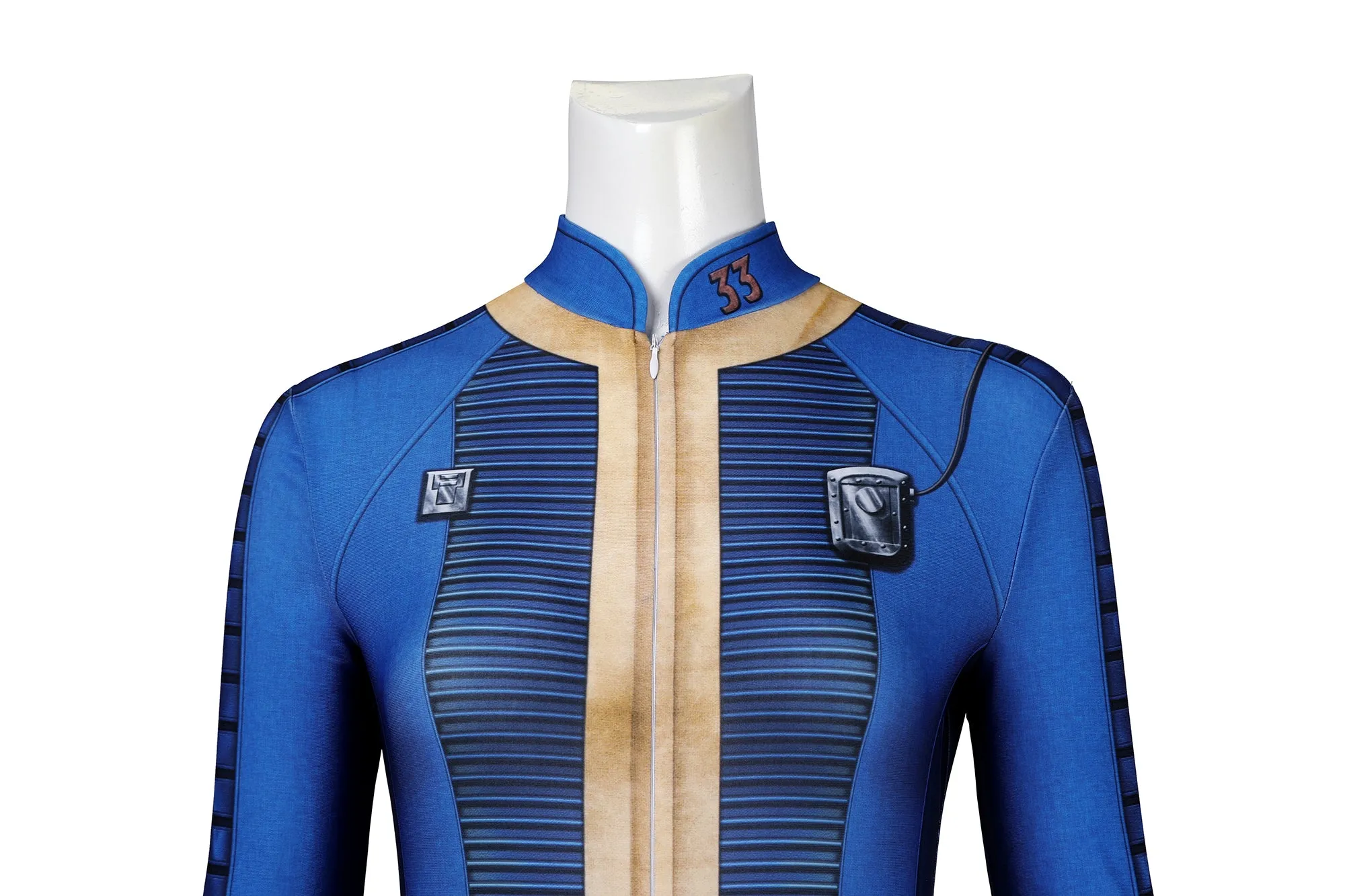 Fallout Lucy Cosplay Vault Suit Female 33 Fallout Vault Costumes Vault Dweller Jumpsuit with Accessories(Simply Version))