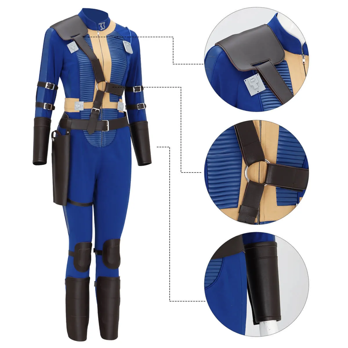 Fallout TV Lucy Costume Vault 33 Suit Cosplay Vikidoky (S-XL Ready to Ship)