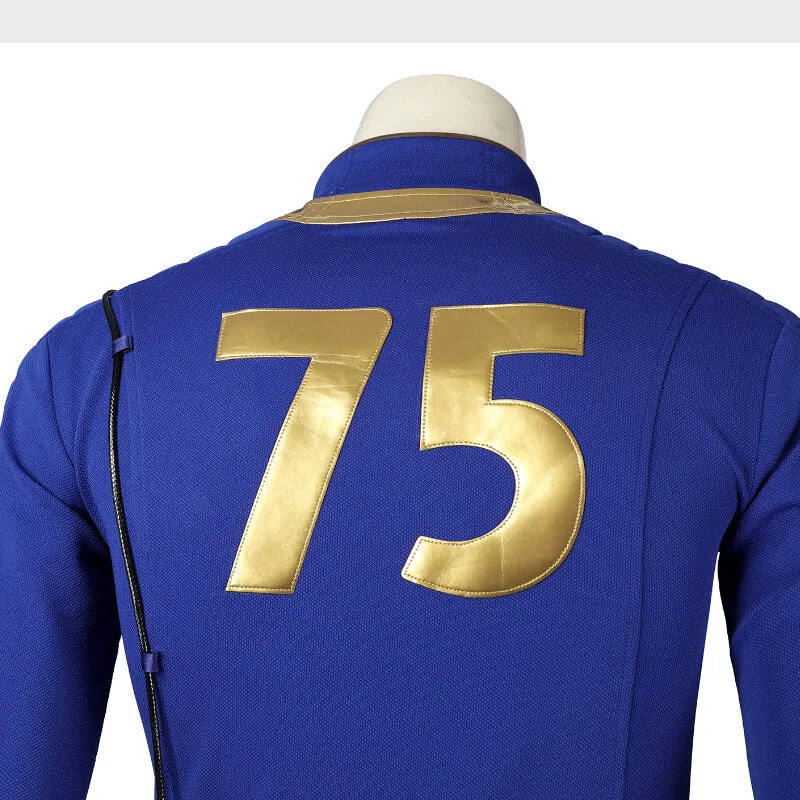 Fallout Vault Suit Fallout 4 Vault Jumpsuit No.75 Vault Dweller Costume Halloween Outfit ACcosplay