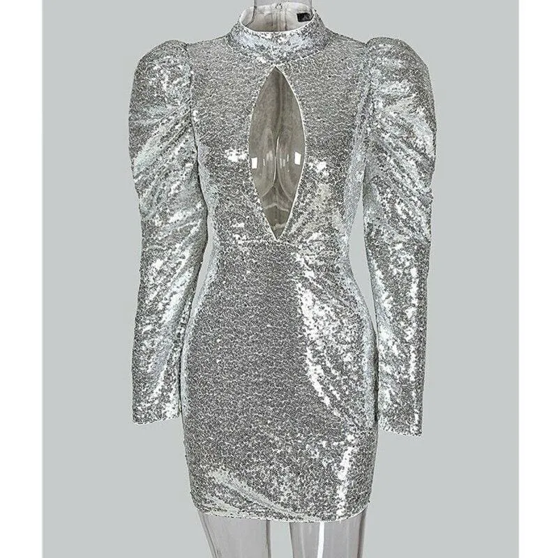 FashionSierra - Ladies Women Sexy Glitter Sequin Dress Deep V-neck Strappy Bodycon Slim Fit Mini Dress Clubwear Formal Wedding Party Dress