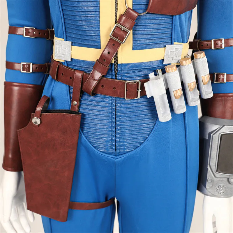 Female Fallout Lucy Cosplay Costume Vault 33 Jumpsuit Vault Dweller Blue Uniform