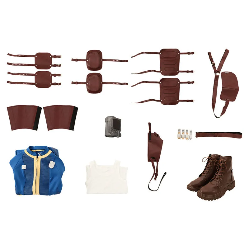 Female Fallout Lucy Cosplay Costume Vault 33 Jumpsuit Vault Dweller Blue Uniform