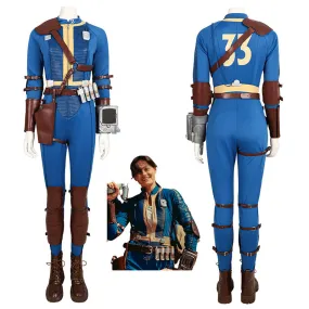 Female Fallout Lucy Cosplay Costume Vault 33 Jumpsuit Vault Dweller Blue Uniform