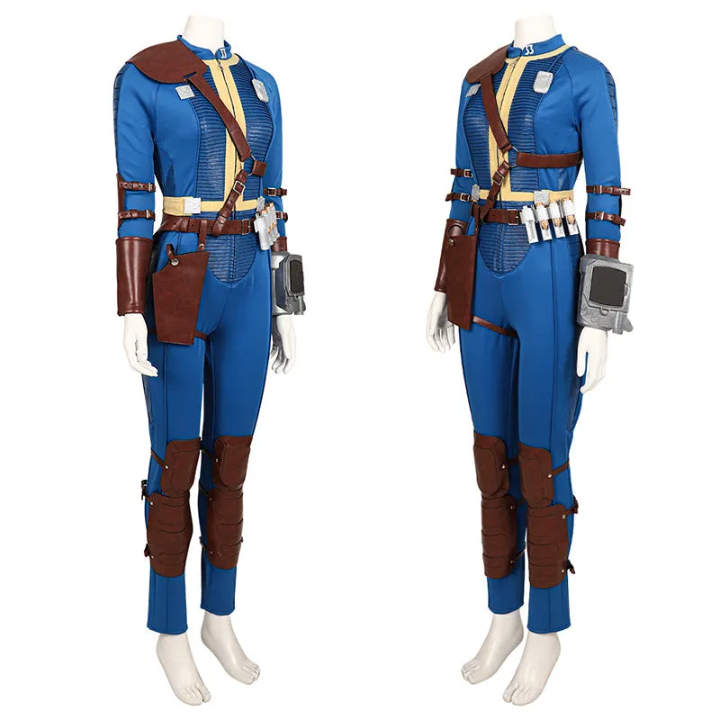 Female Fallout Lucy Cosplay Costume Vault 33 Jumpsuit Vault Dweller Blue Uniform