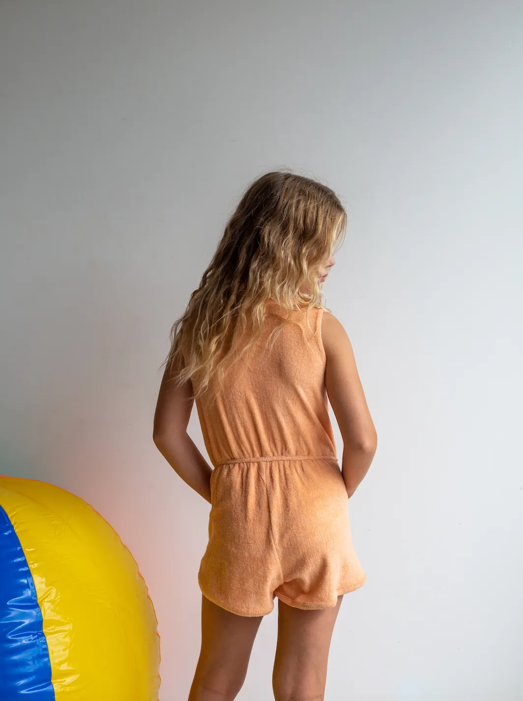 Florrie Terry Jumpsuit - Peach Nougat