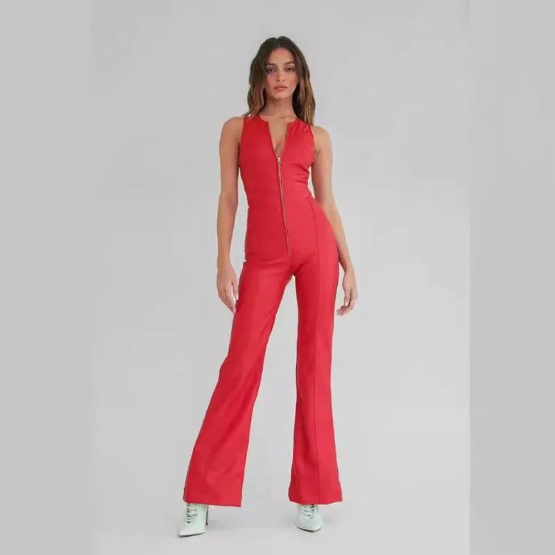 Free People Denim Jumpsuit – Slim Fit, Heart-Shaped Backless, Retro Style