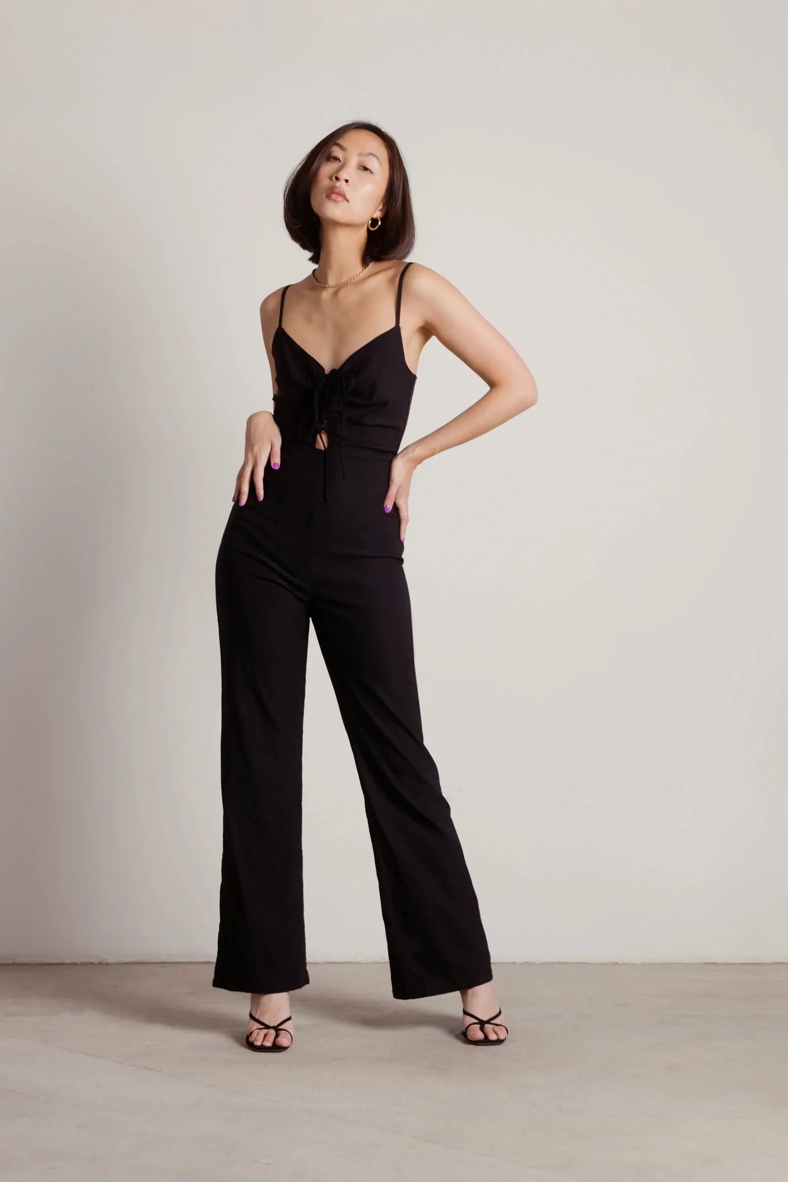 Front Lace-up Jumpsuit