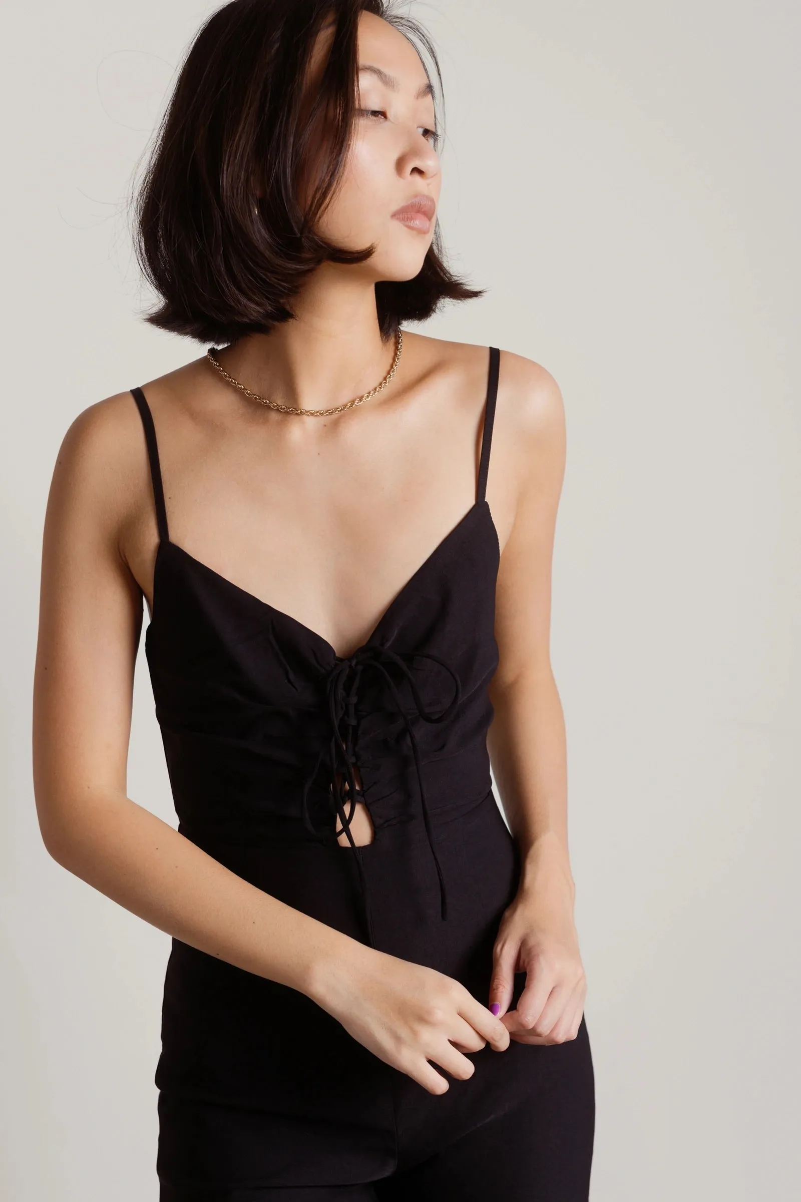 Front Lace-up Jumpsuit