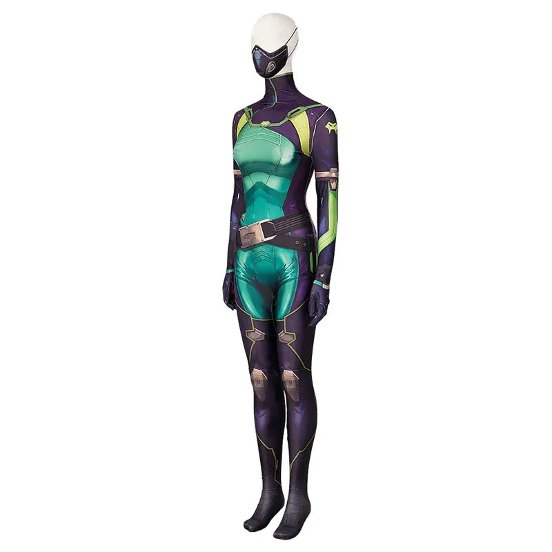 Game Valorant Agent Viper Cosplay Costume Supergirl Jumpsuit Halloween Carnival Suit