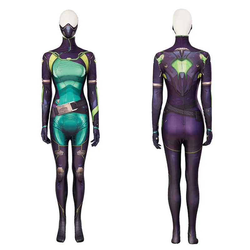 Game Valorant Agent Viper Cosplay Costume Supergirl Jumpsuit Halloween Carnival Suit