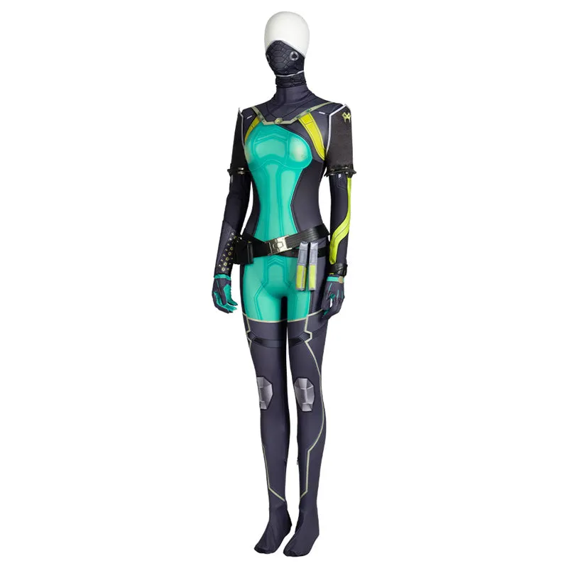 Game Valorant Cosplay Hero Viper Costume Jumpsuit Romper Suit Halloween Outfit