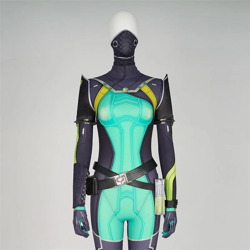 Game Valorant Cosplay Hero Viper Costume Jumpsuit Romper Suit Halloween Outfit