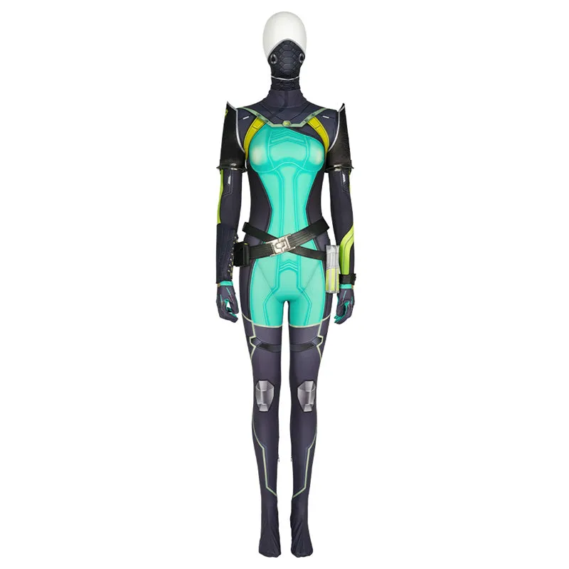 Game Valorant Cosplay Hero Viper Costume Jumpsuit Romper Suit Halloween Outfit