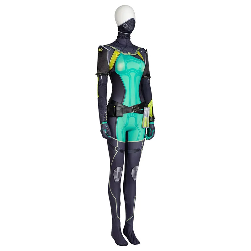 Game Valorant Cosplay Hero Viper Costume Jumpsuit Romper Suit Halloween Outfit