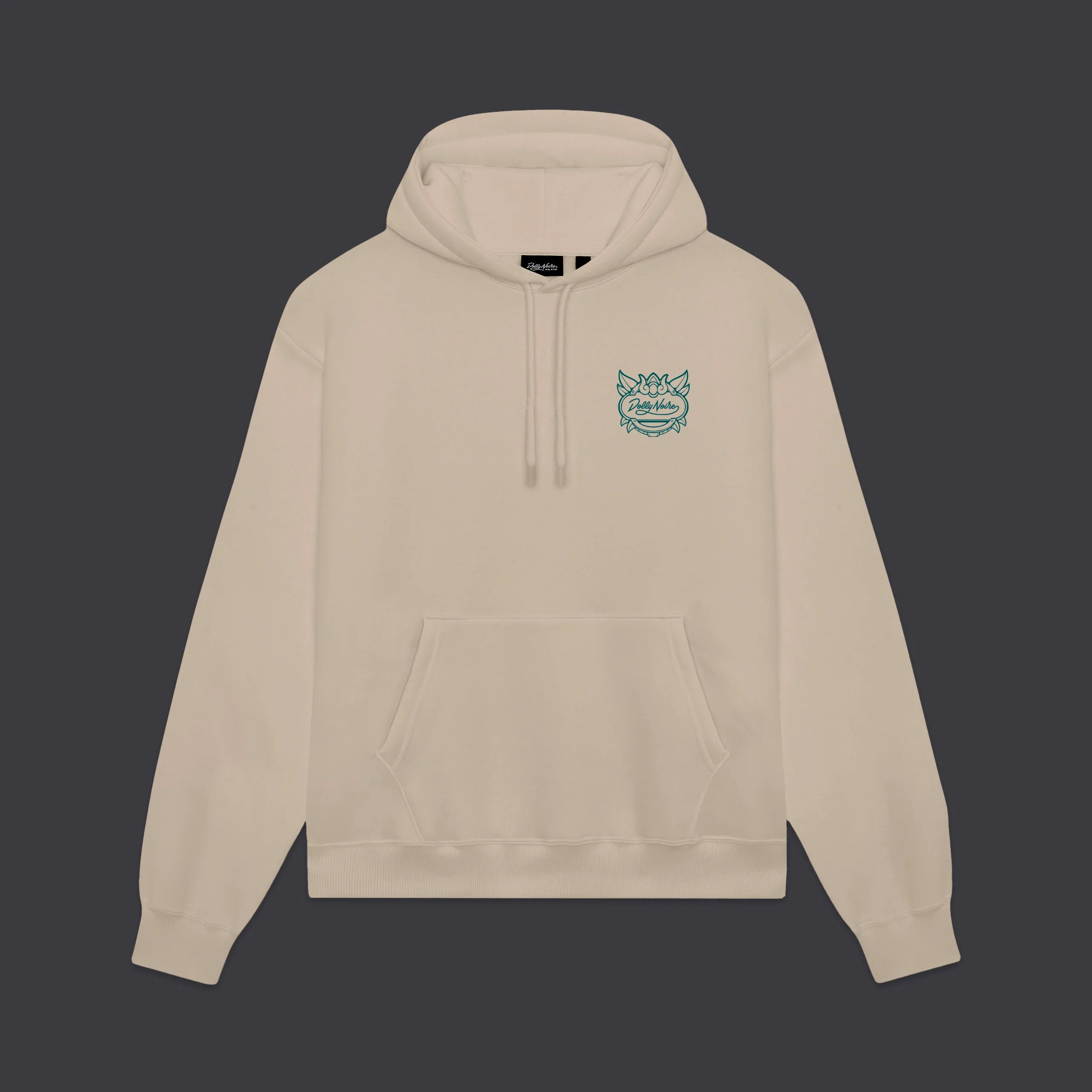Ganesha Outline Hoodie Beige