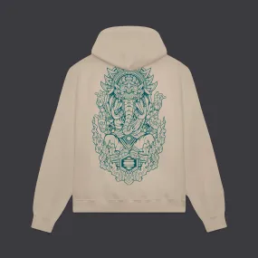 Ganesha Outline Hoodie Beige