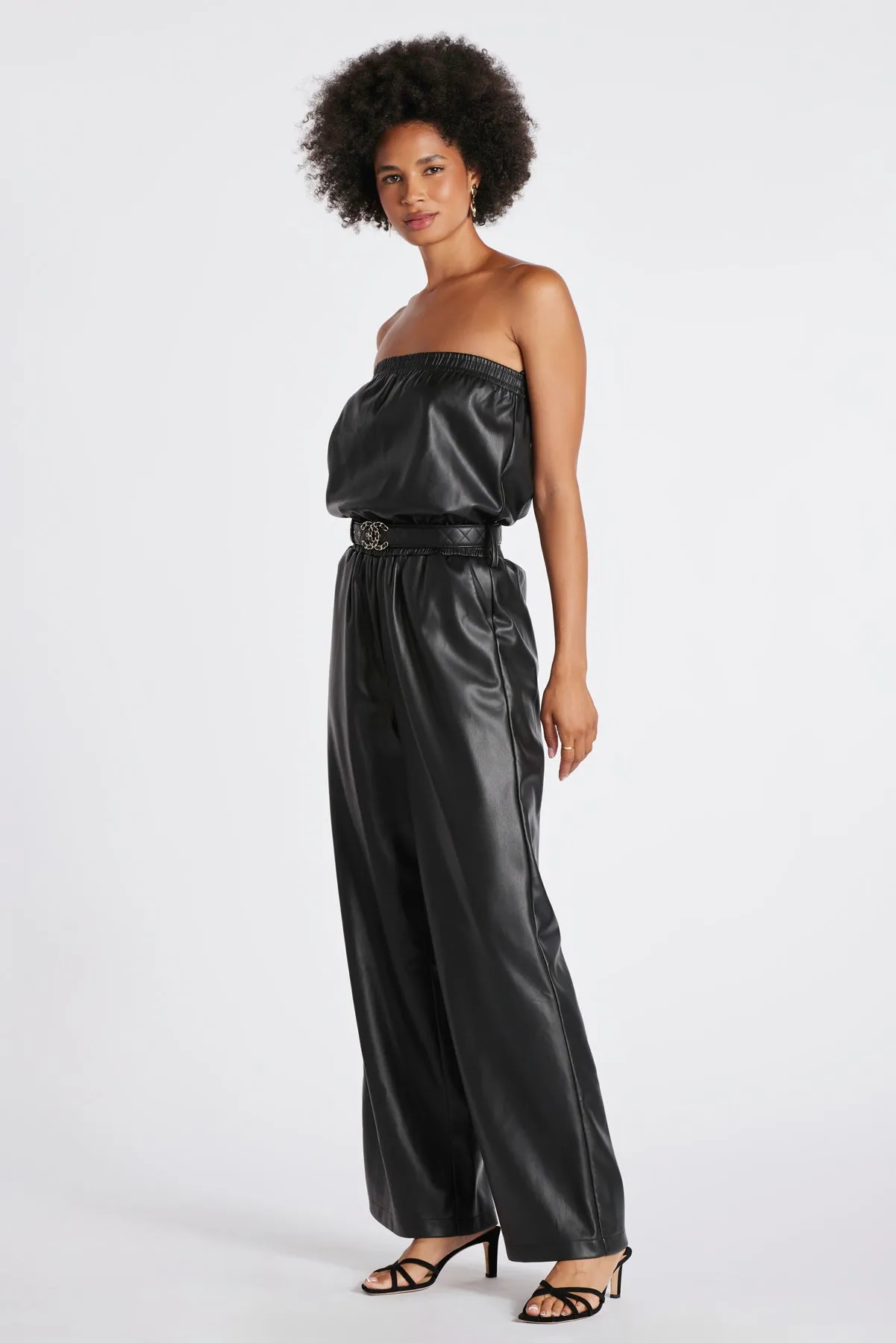 Glam Slam Vegan Leather Jumpsuit