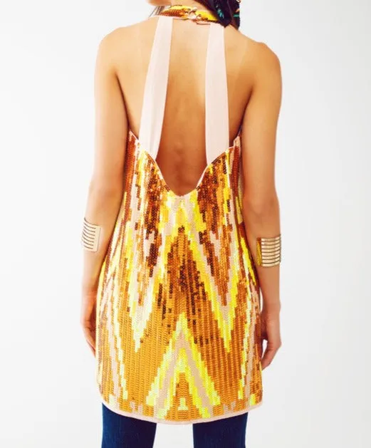 Golden Time of Day Party Dress